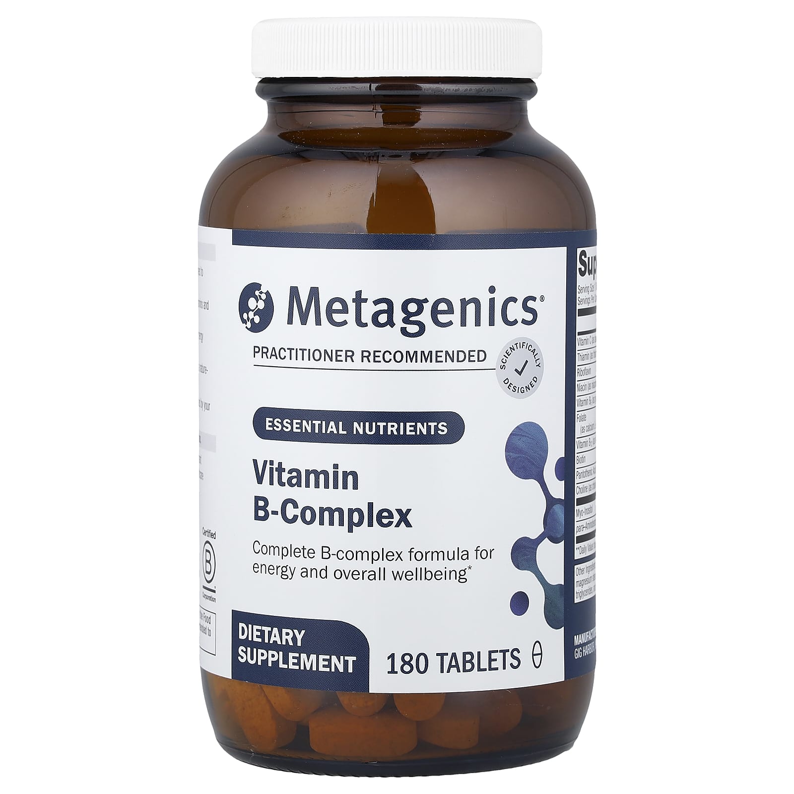 Metagenics, Vitamin B-Complex, 180 Tablets - Image 1