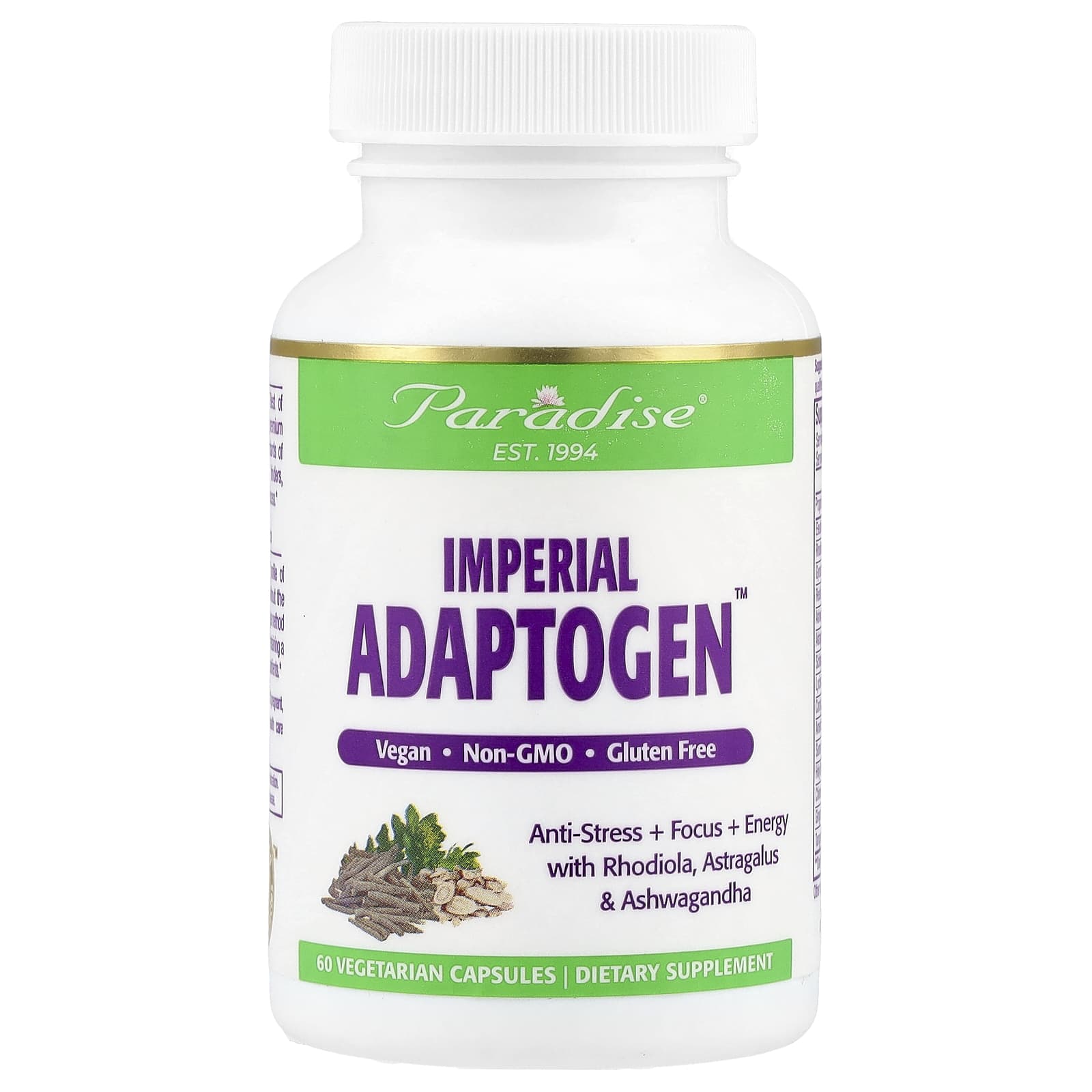 Paradise Herbs, Imperial Adaptogen, 60 Vegetarian Capsules - Image 1