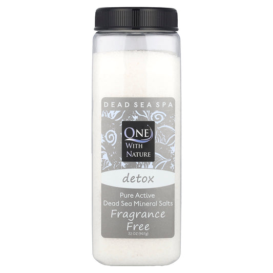 One with Nature, Dead Sea Spa, Mineral Salts, Detox, Fragrance Free, 32 oz (907 g) - Image 1
