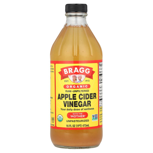 Bragg Organic Apple Cider Vinegar with The Mother, 16 fl oz - Natural Health - Image 1