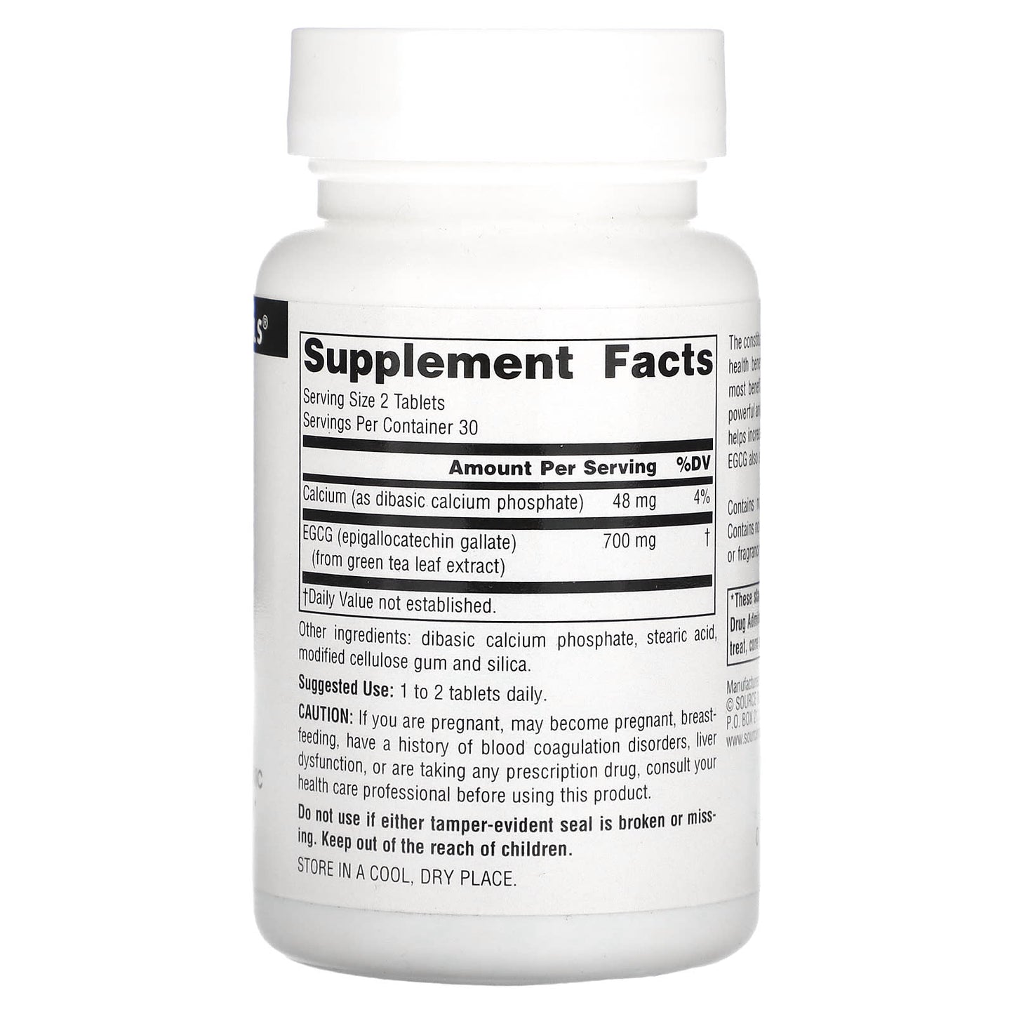 Source Naturals, EGCG, 350 mg, 60 Tablets - Image 2