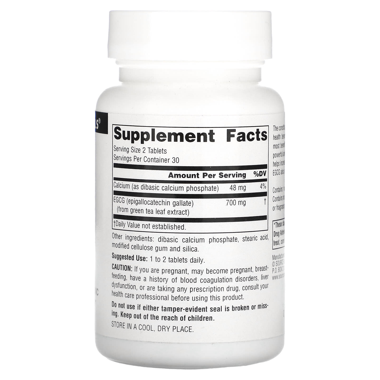 Source Naturals, EGCG, 350 mg, 60 Tablets - Image 2