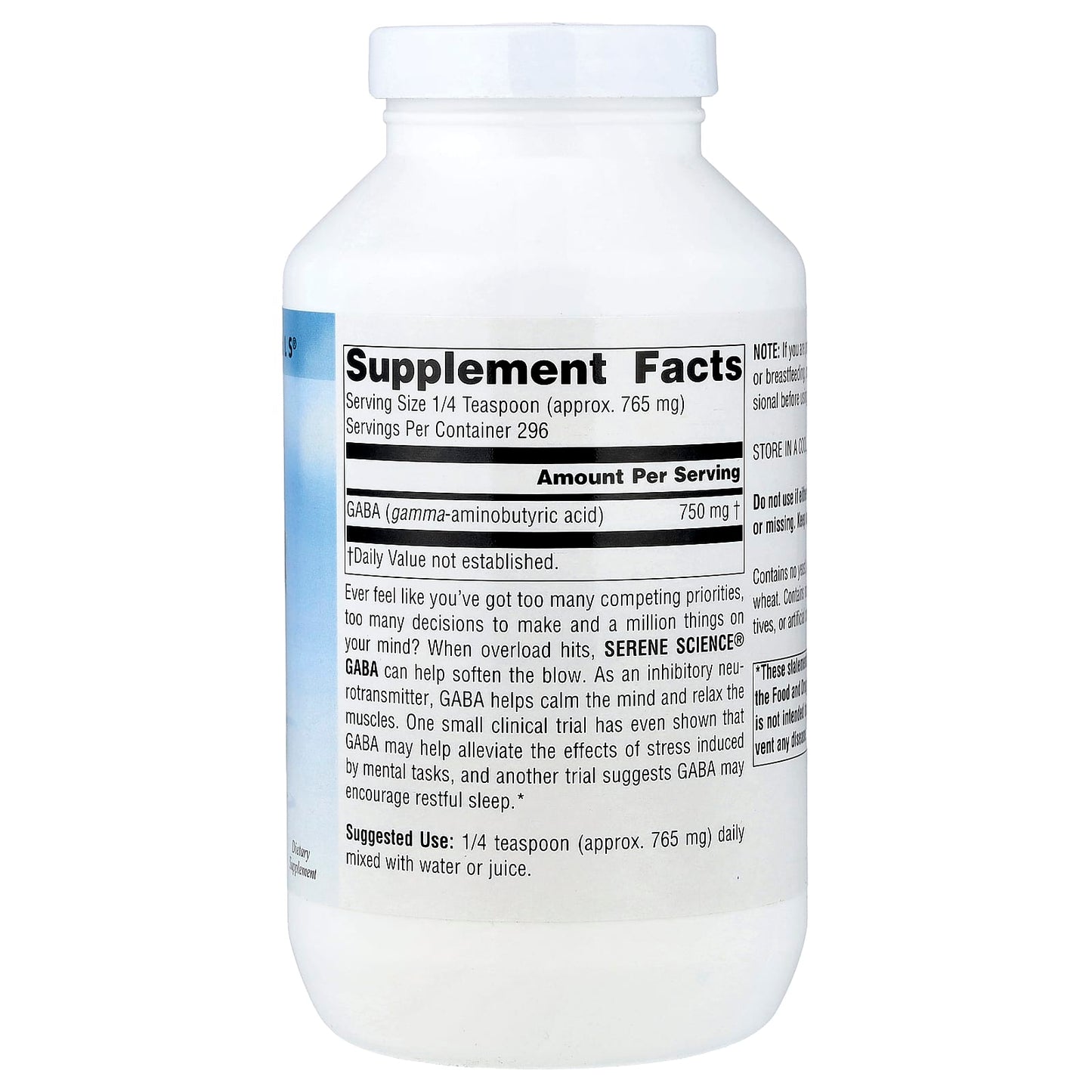 Source Naturals, Serene Science®, GABA Powder, 8 oz (226.8 g) - Image 2