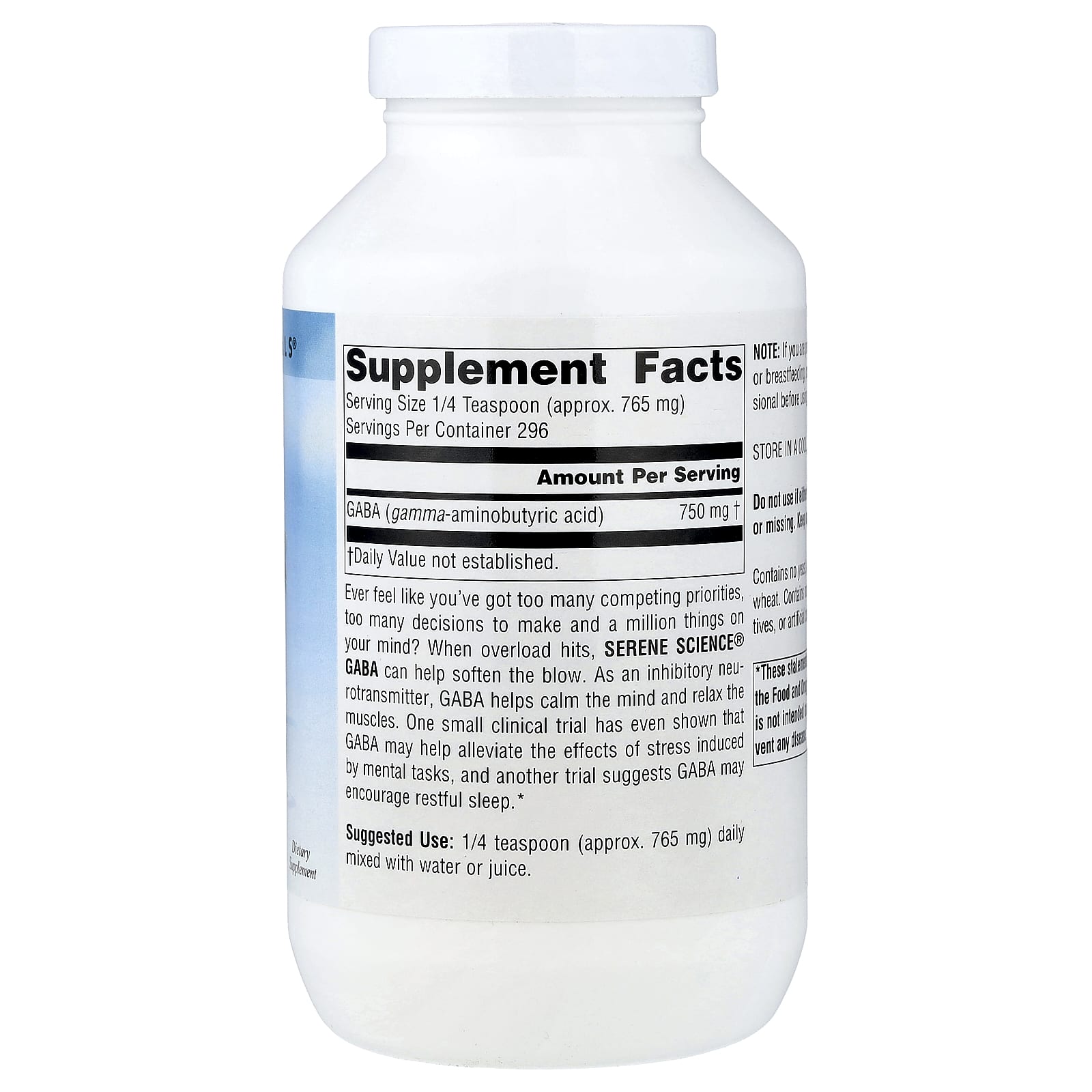 Source Naturals, Serene Science®, GABA Powder, 8 oz (226.8 g) - Image 2