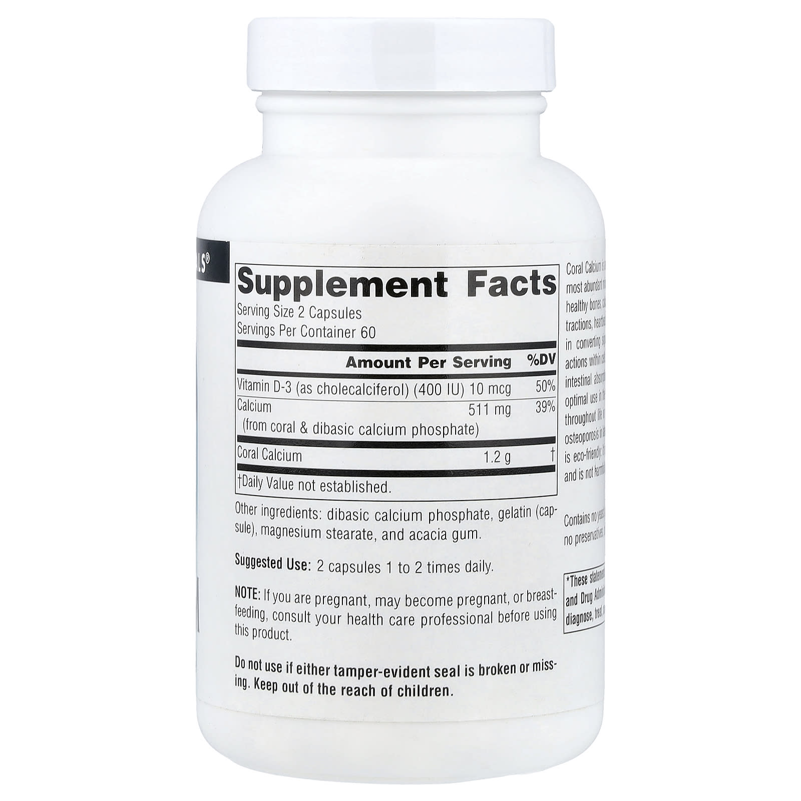 Source Naturals, Coral Calcium, 120 Capsules (600 mg per Capsule) - Image 2