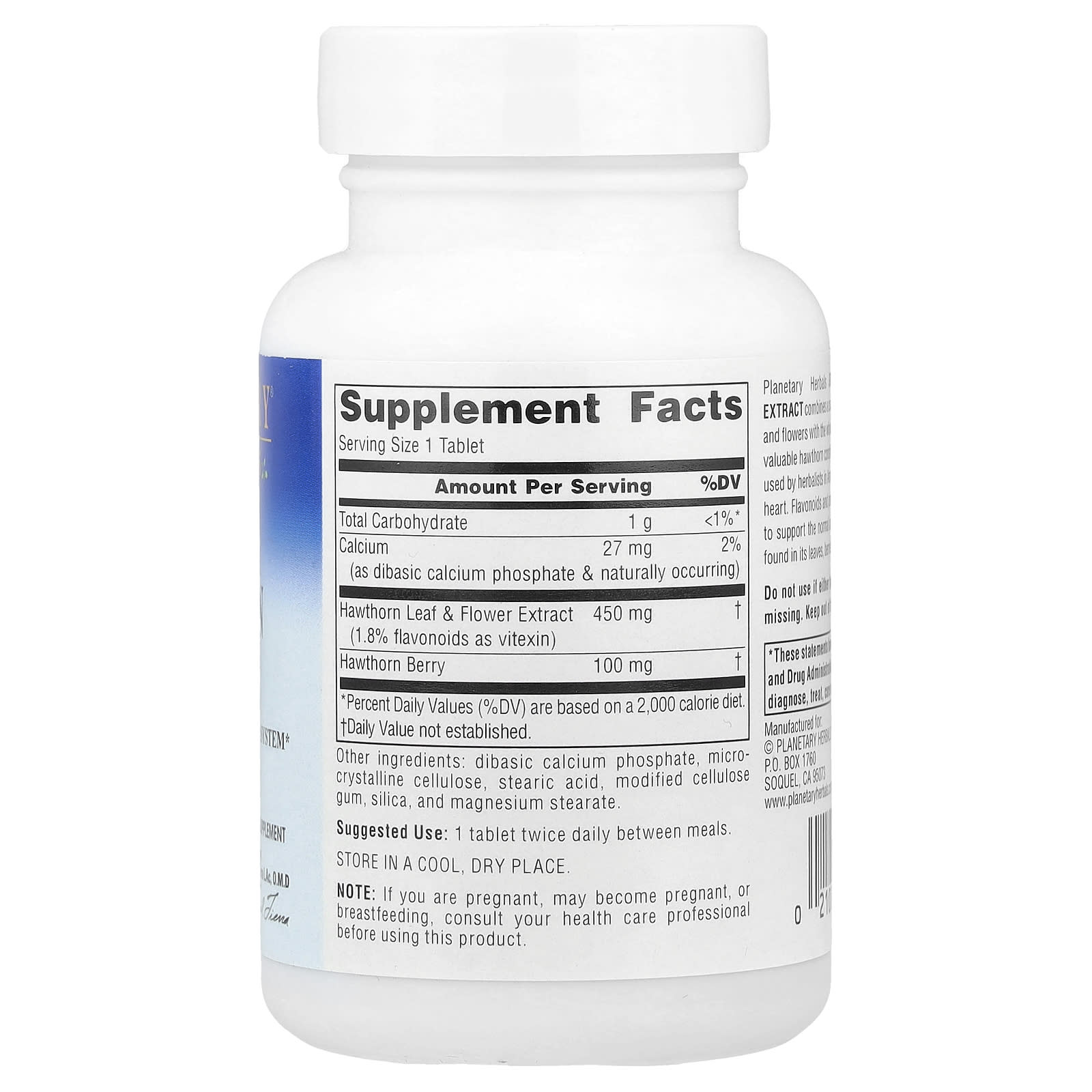 Planetary Herbals, Full Spectrum™ Hawthorn Extract, 60 Tablets - Image 2