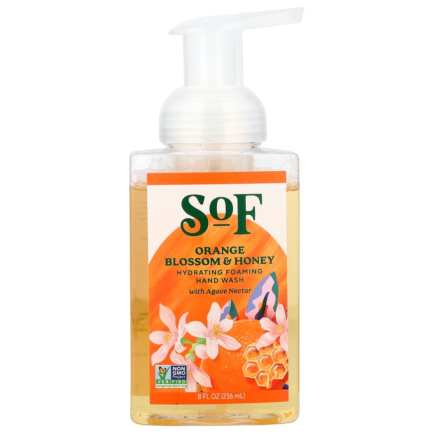 SoF, Hydrating Foaming Hand Wash with Agave Nectar, Orange Blossom & Honey, 8 fl oz (236 ml) - Image 1