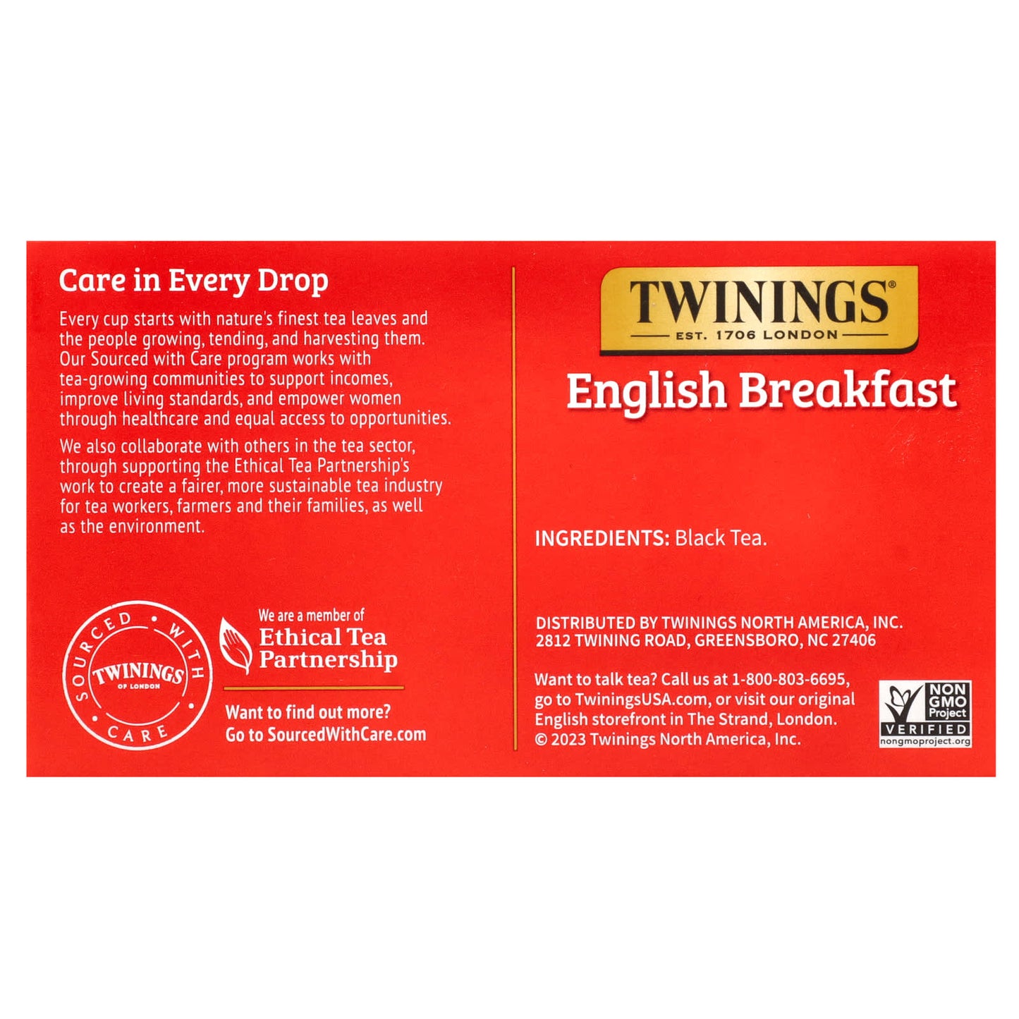 Twinings, Pure Black Tea, English Breakfast, 50 Tea Bags, 3.53 oz (100 g) - Image 2