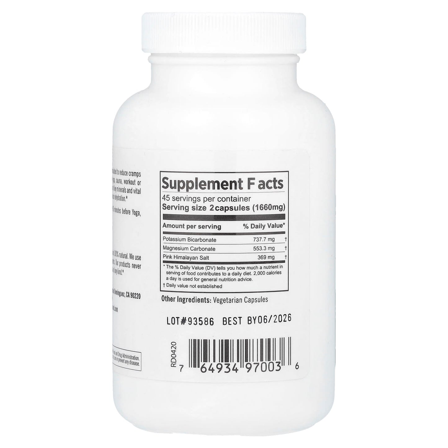Pure Planet, Sports Salts, 90 Vegetarian Capsules - Image 2