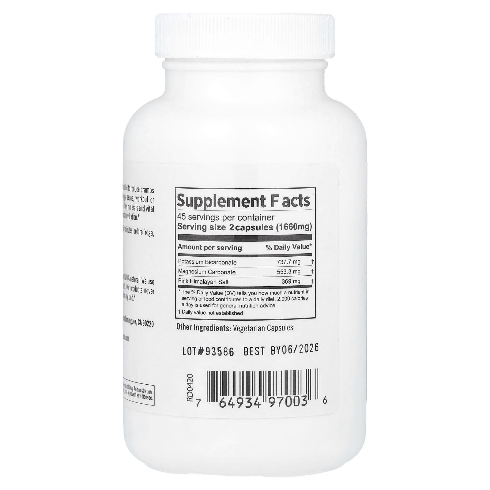 Pure Planet, Sports Salts, 90 Vegetarian Capsules - Image 2