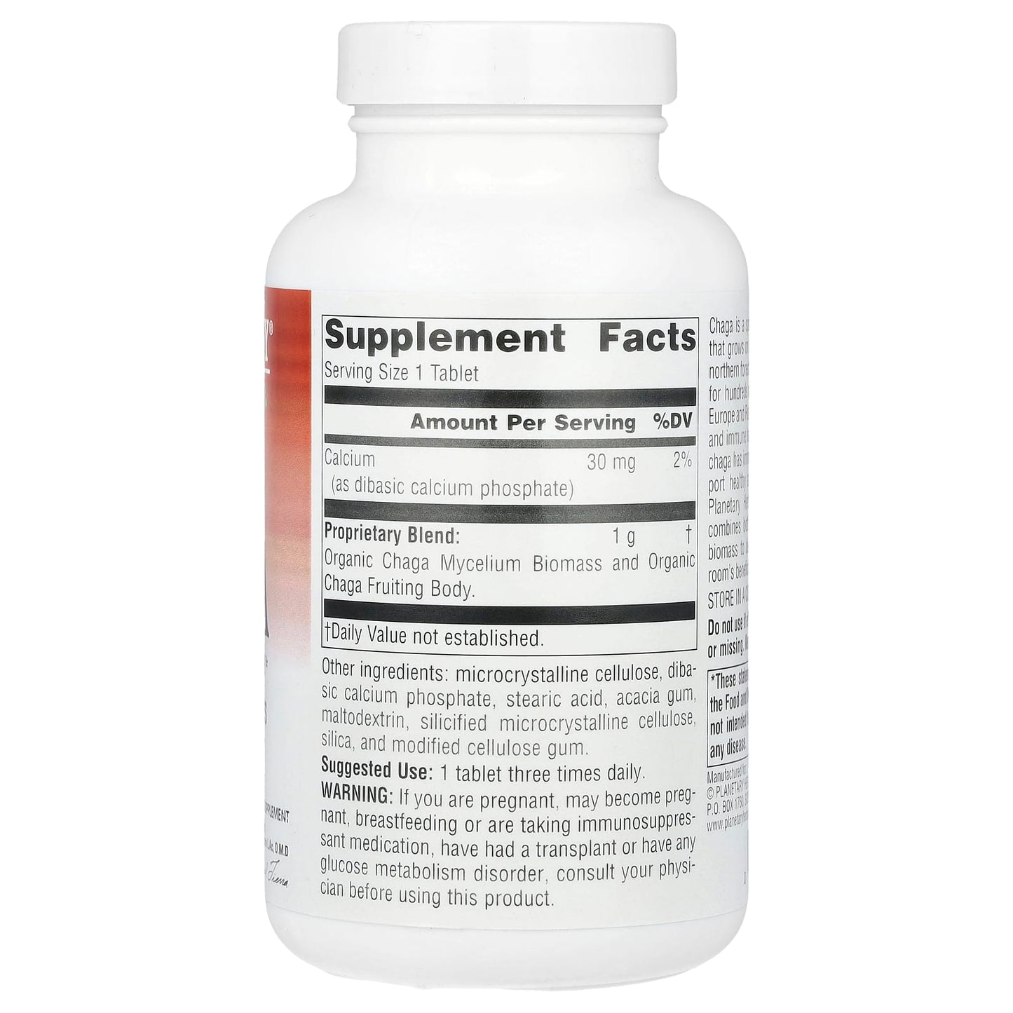 Planetary Herbals, Full Spectrum™ Chaga, 120 Tablets - Image 2