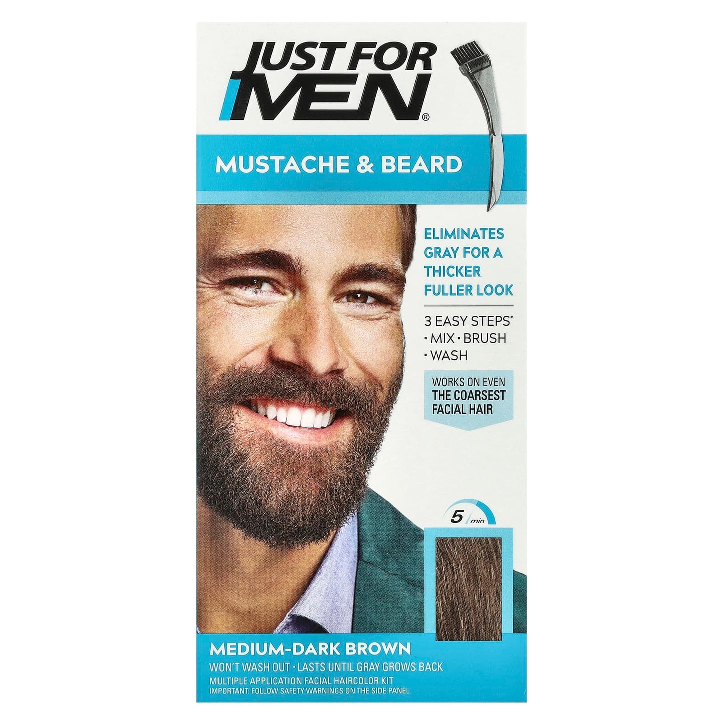 Just for Men Beard & Mustache Color - Medium-Dark Brown - Image 2