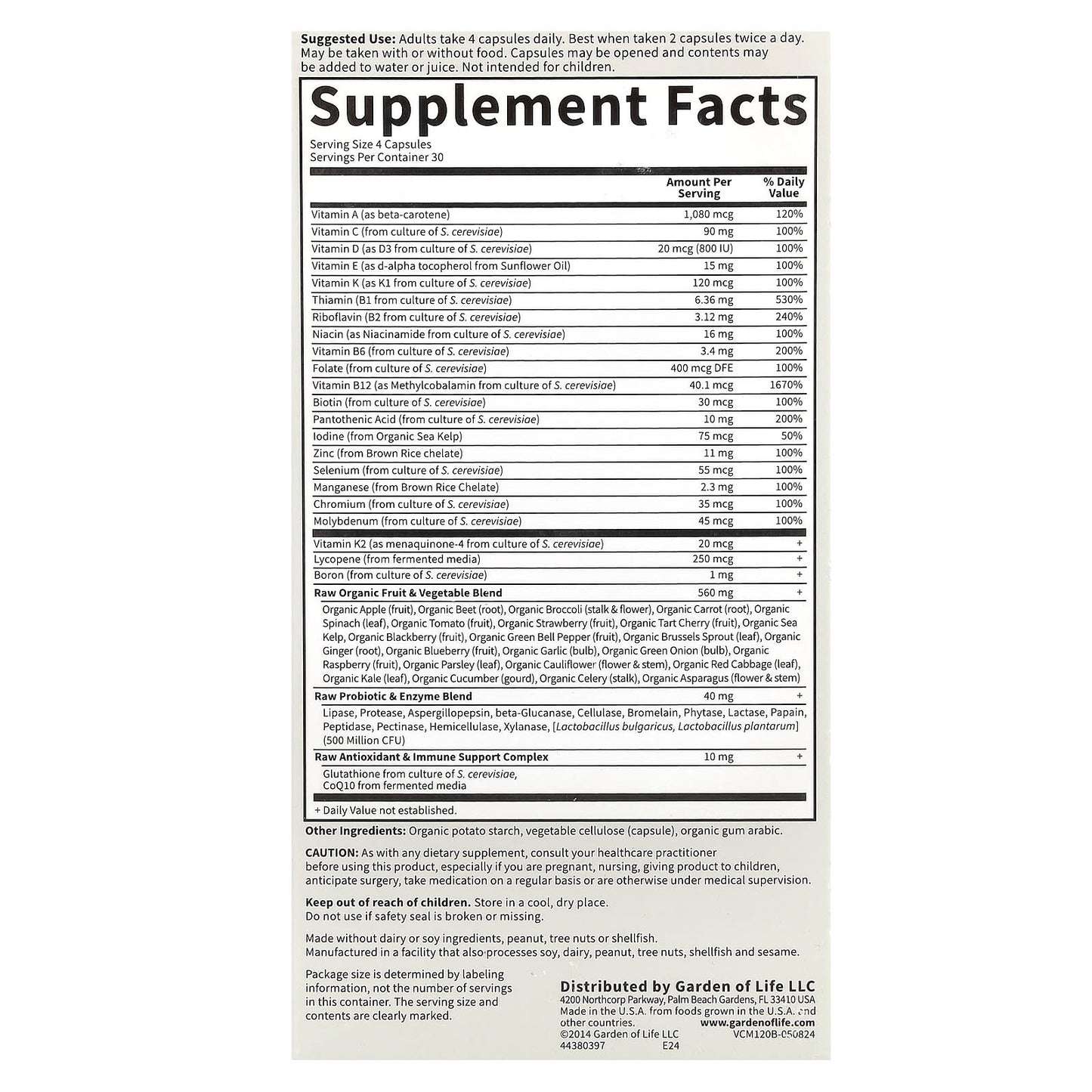 Garden of Life Vitamin Code Whole Food Multivitamin for Men Energy & Wellness - Image 2