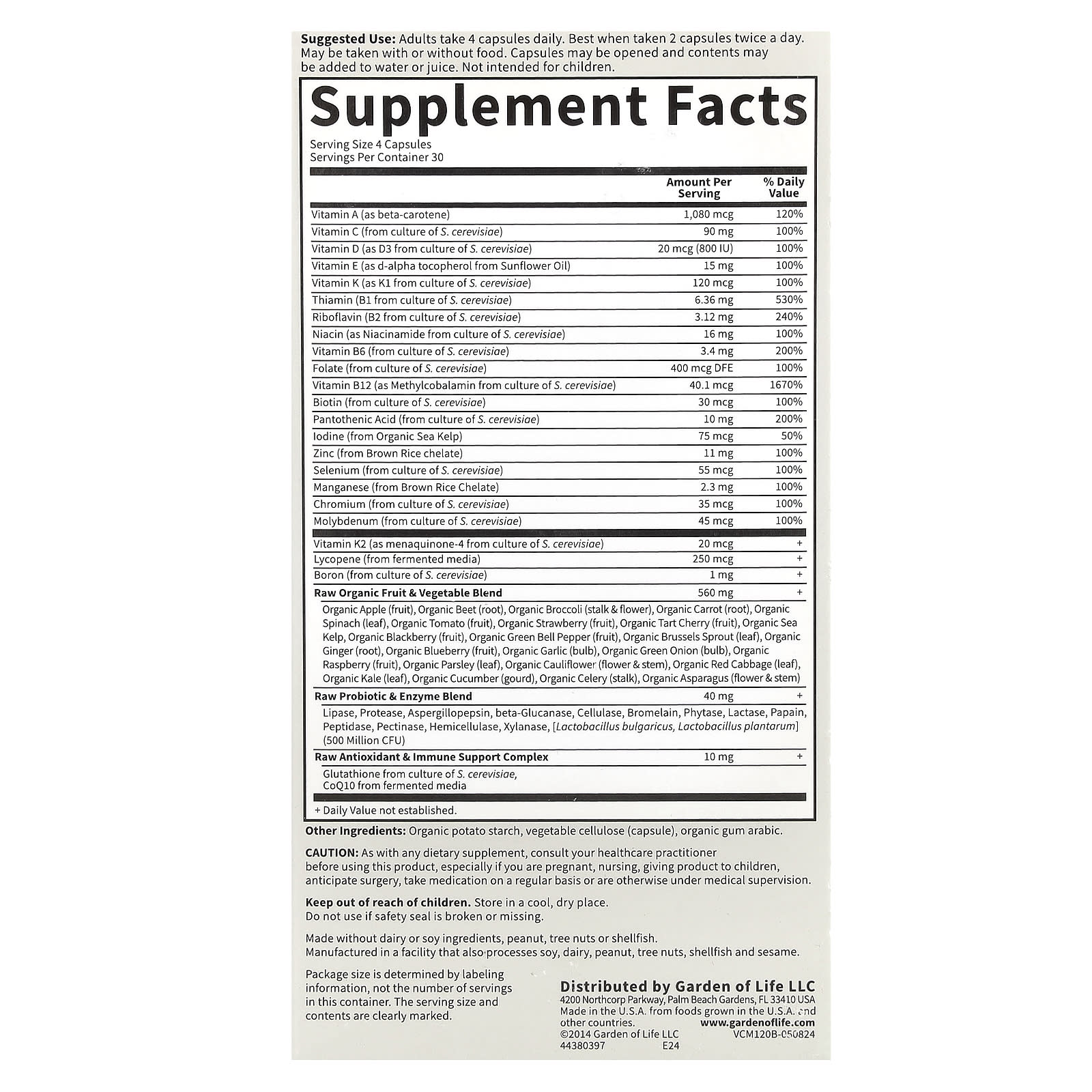 Garden of Life Vitamin Code Whole Food Multivitamin for Men Energy & Wellness - Image 2
