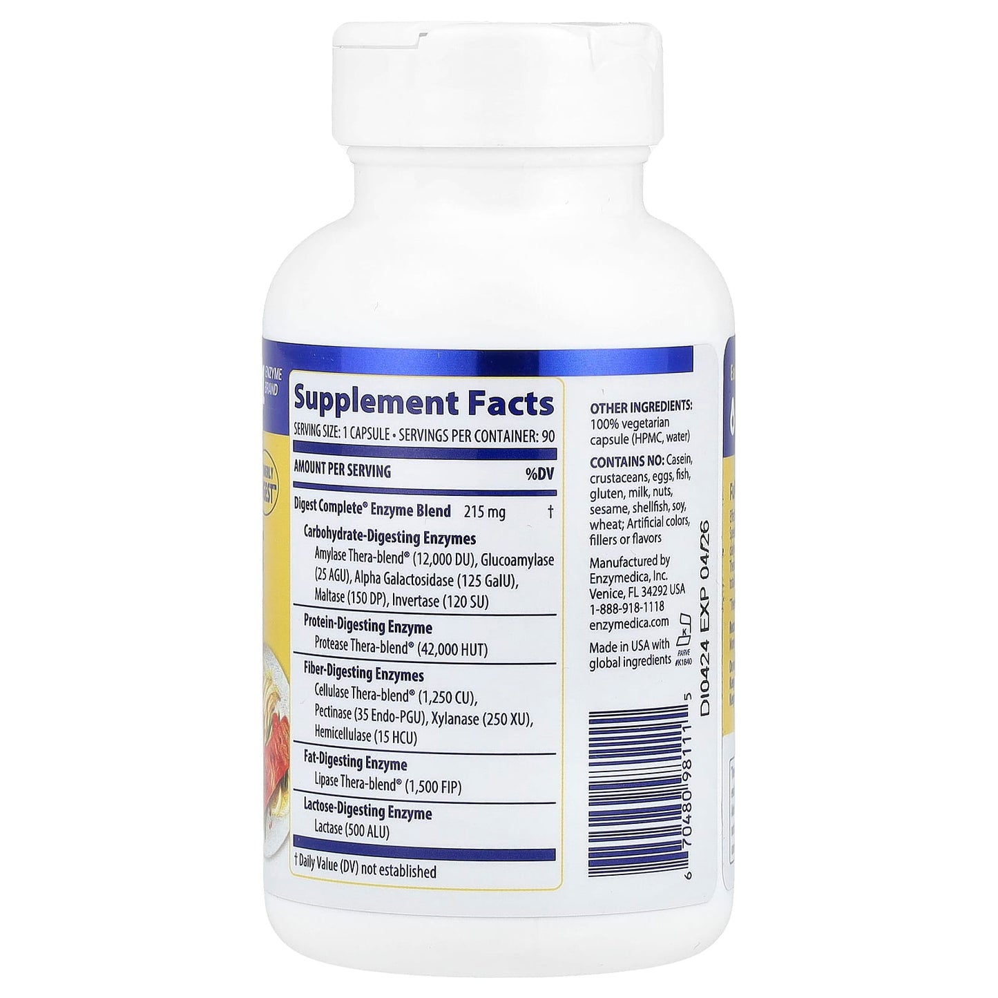 Optimize Your Digestion with Enzymedica Digest Complete, 90 Capsules - Image 2