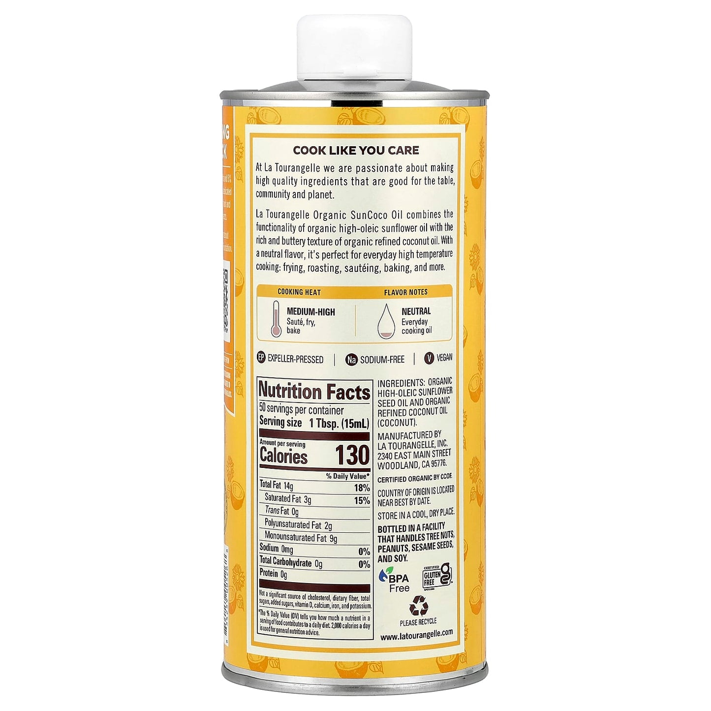 La Tourangelle, Organic SunCoco Oil, 25.4 fl oz (750 ml) - Image 2