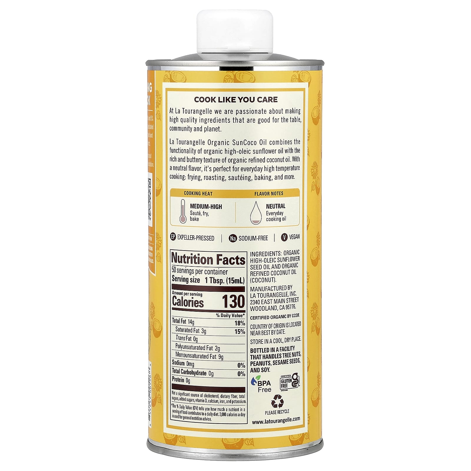 La Tourangelle, Organic SunCoco Oil, 25.4 fl oz (750 ml) - Image 2