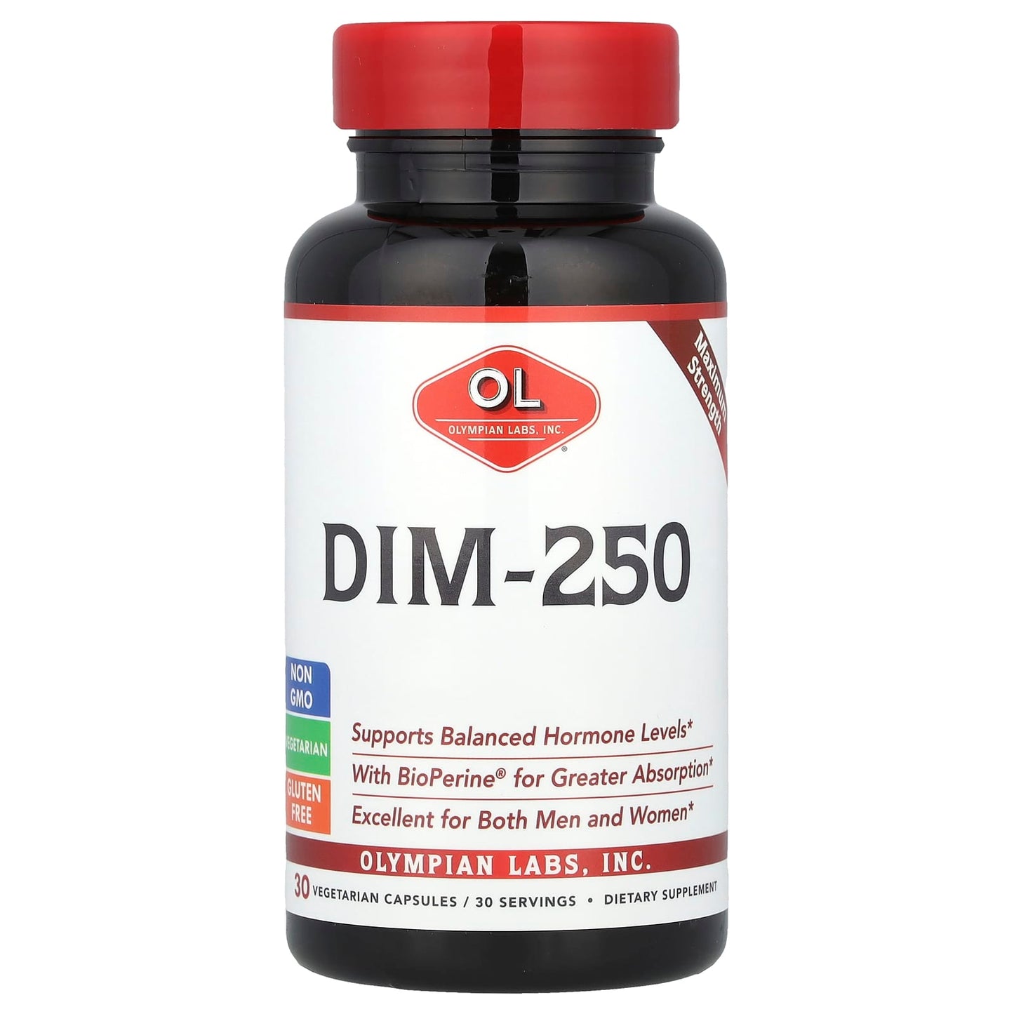 Olympian Labs, DIM-250, 30 Vegetarian Capsules - Image 1