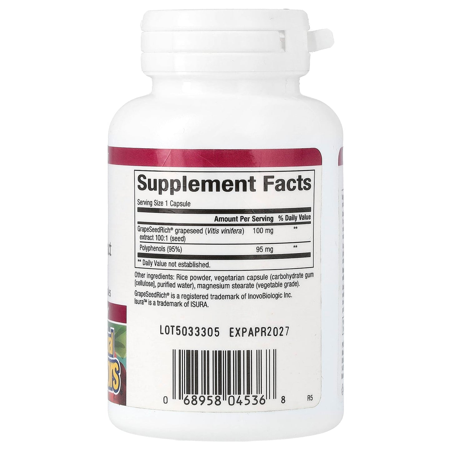 Natural Factors, GrapeSeedRich, Grape Seed Extract, 100 mg, 90 Vegetarian Capsules - Image 2