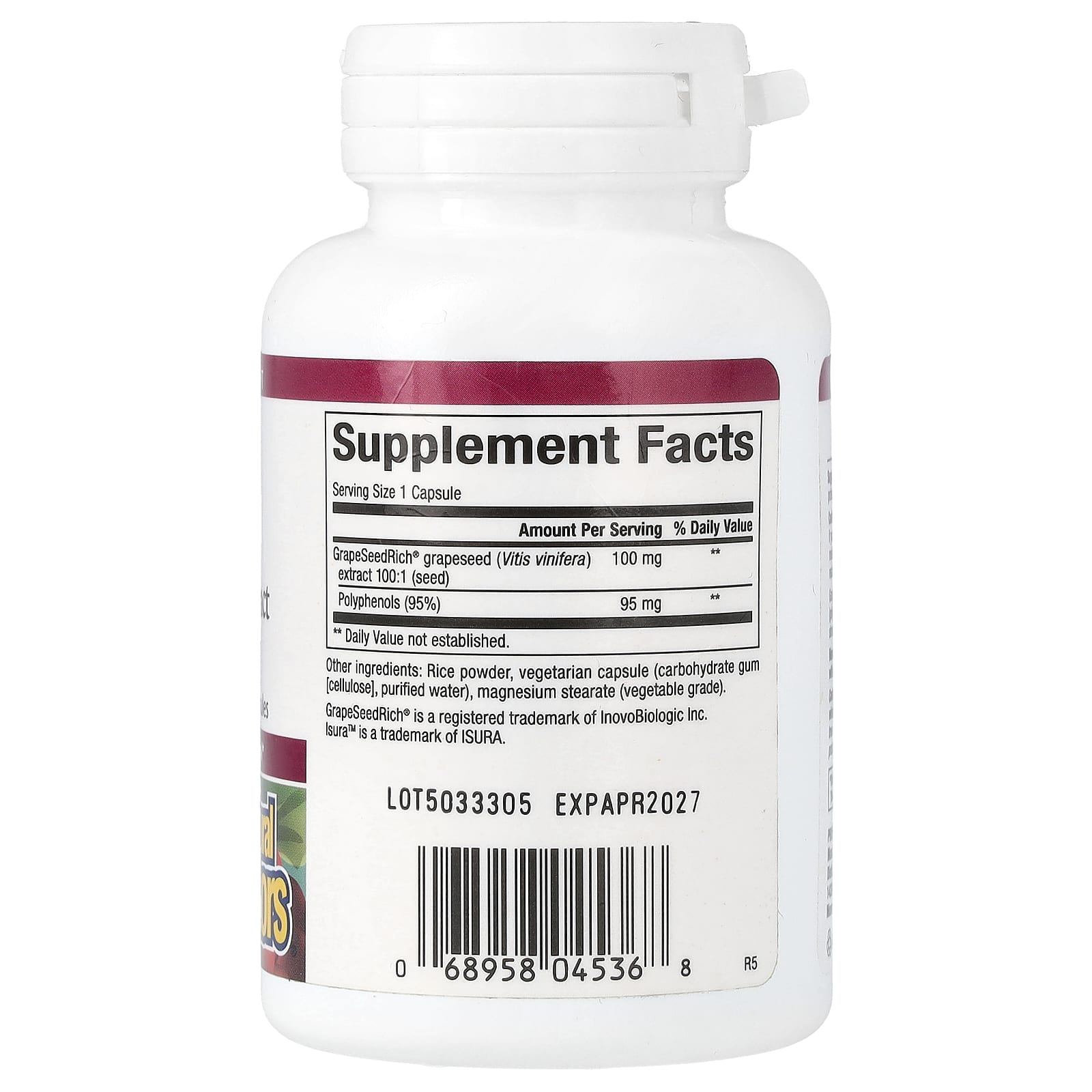 Natural Factors, GrapeSeedRich, Grape Seed Extract, 100 mg, 90 Vegetarian Capsules - Image 2