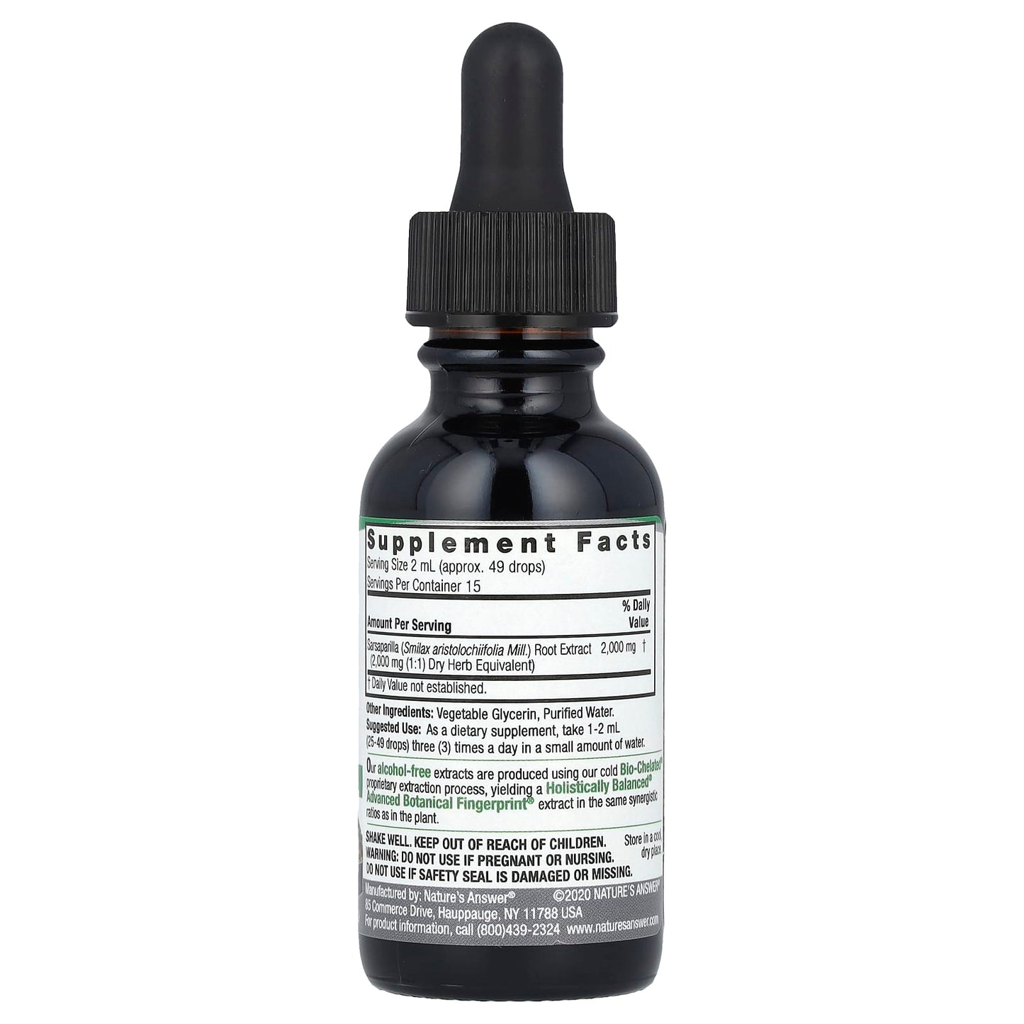 Nature's Answer, Sarsaparilla Root, Fluid Extract, Alcohol-Free, 2,000 mg, 1 fl oz (30 ml) - Image 2