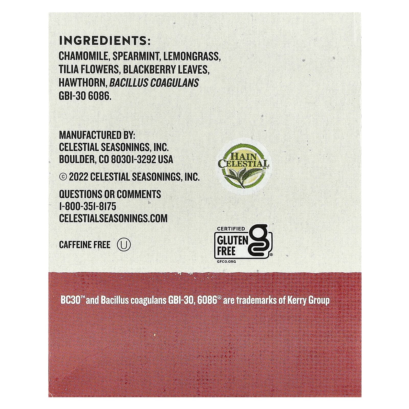 Celestial Seasonings Sleepytime Probiotics Herbal Tea, Caffeine Free, 18 Tea Bags - Image 2