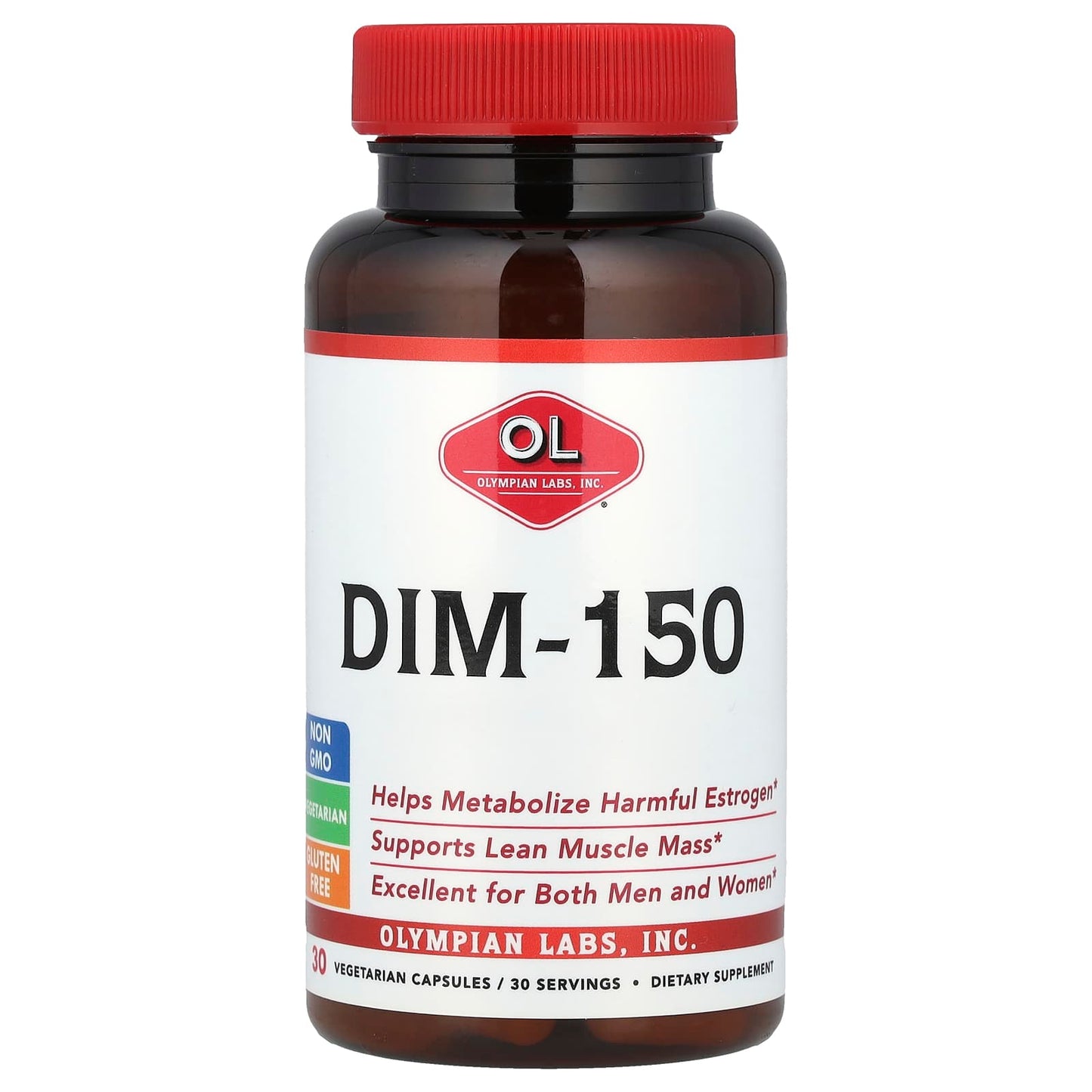 Olympian Labs, DIM-150, 30 Vegetarian Capsules (150 mg per Capsule) - Image 1