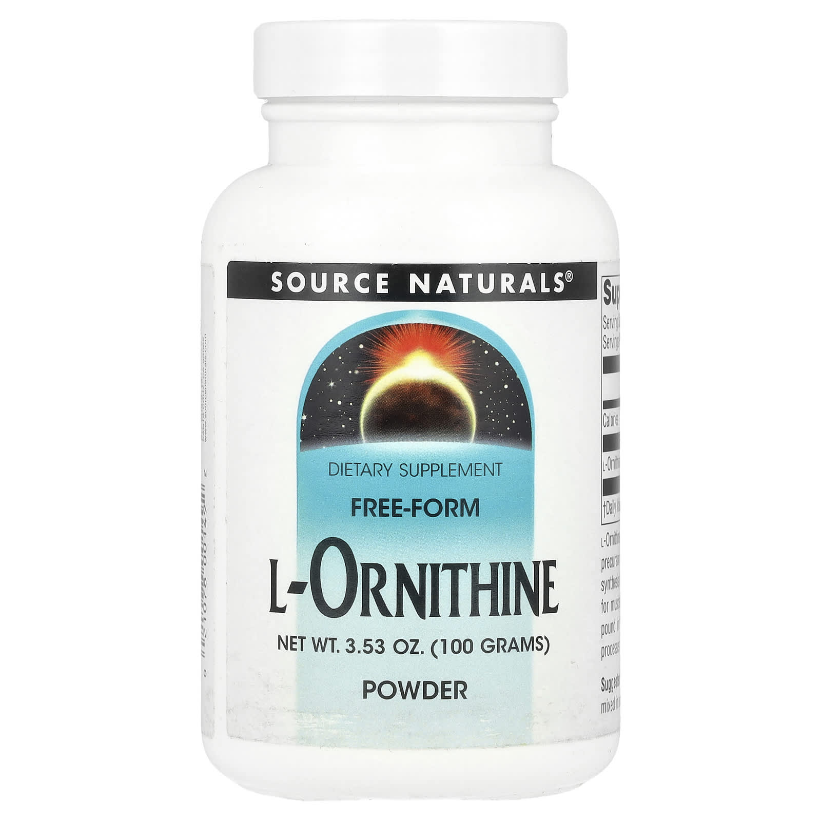 Source Naturals, L-Ornithine Powder, 3.53 oz (100 g) - Image 1