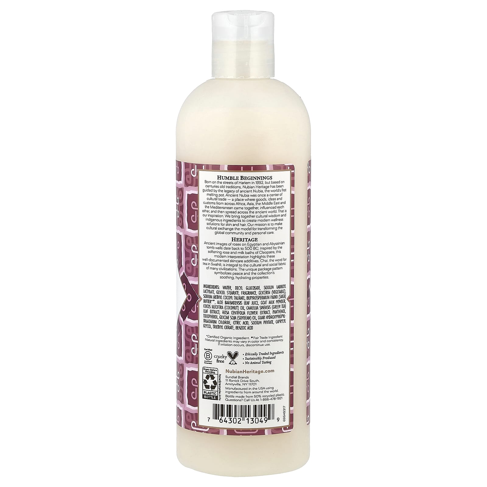 Nubian Heritage, Body Wash, Goat's Milk & Chai, 13 fl oz (384 ml) - Image 2