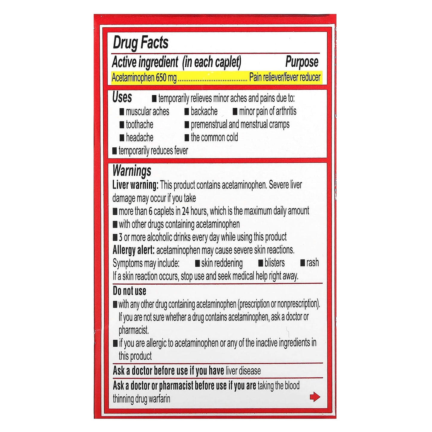 Tylenol, 8 HR Muscle Aches & Pain, 650 mg, 24 Caplets - Image 2