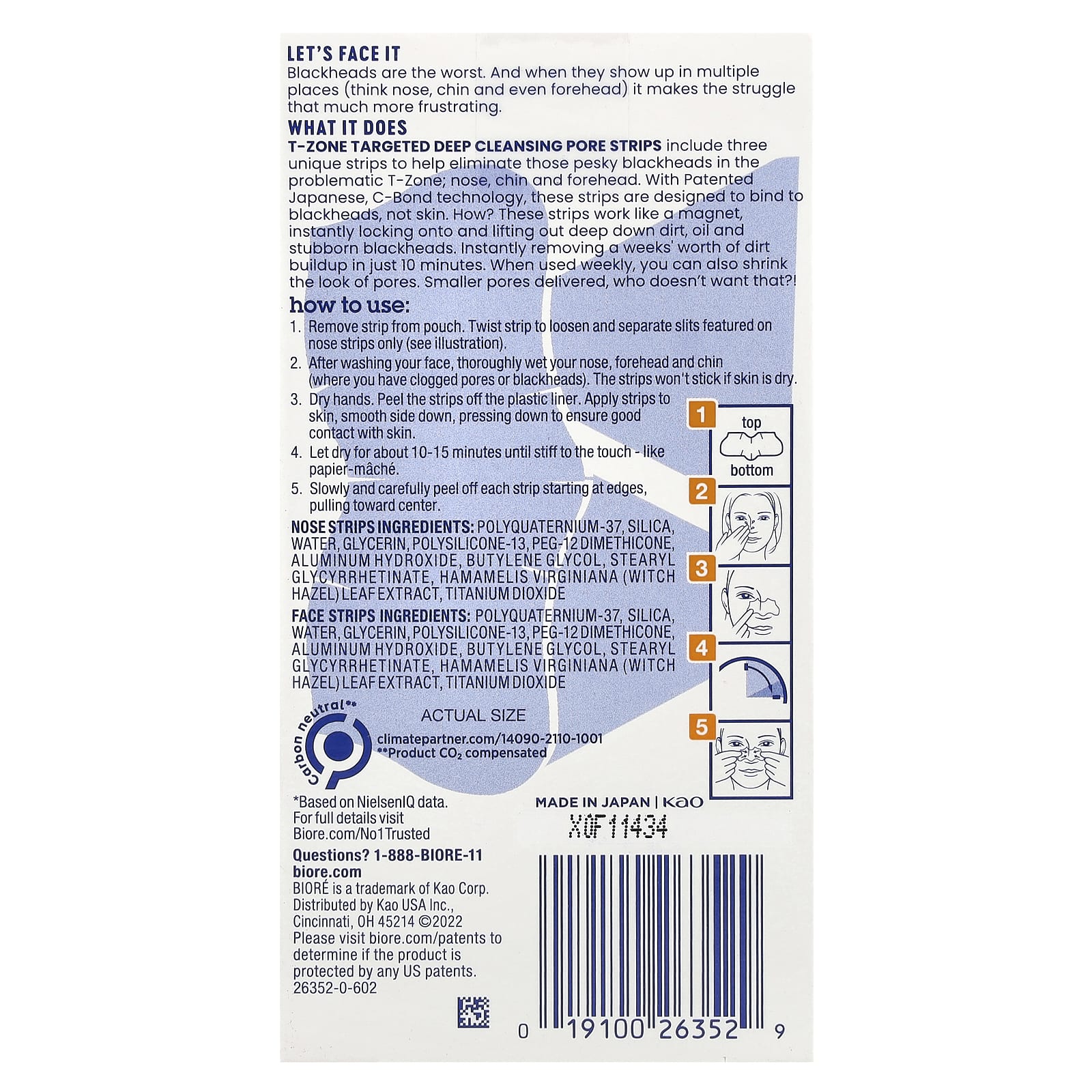 Biore T-Zone Blackhead Remover Pore Strips | 15 Strips - Image 2