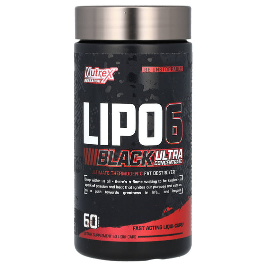 Nutrex Research, LIPO-6 Black, Ultra Concentrate, 60 Liqui-Caps - Image 1