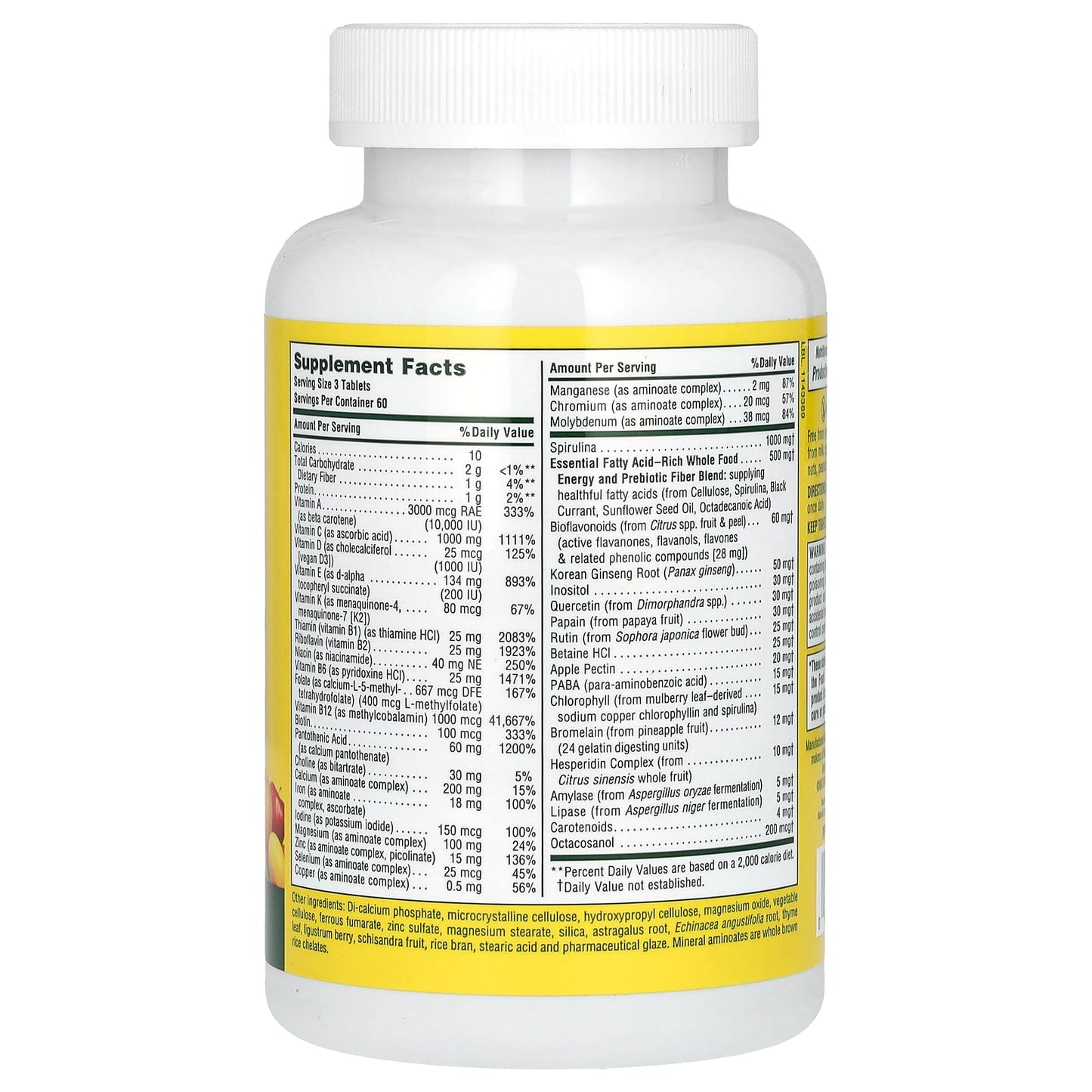 NaturesPlus, Source of Life, Original Tablets, Multi-Vitamin & Mineral Supplement, 180 Tablets - Image 2