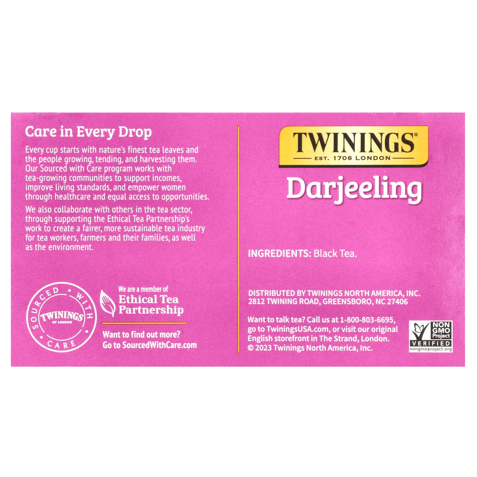 Twinings, Pure Black Tea, Darjeeling, 50 Tea Bags, 3.53 oz (100 g) - Image 2