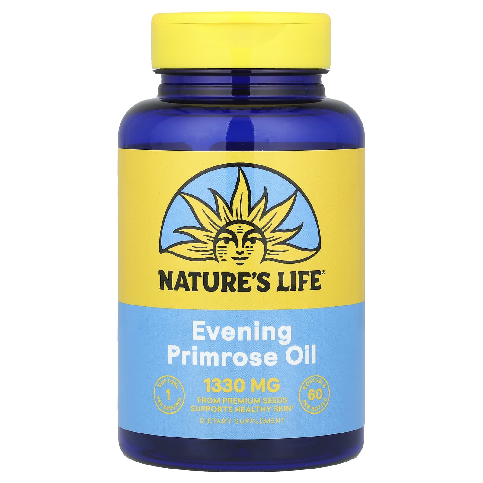 Nature's Life, Evening Primrose Oil, 1,300 mg, 60 Softgels - Image 1