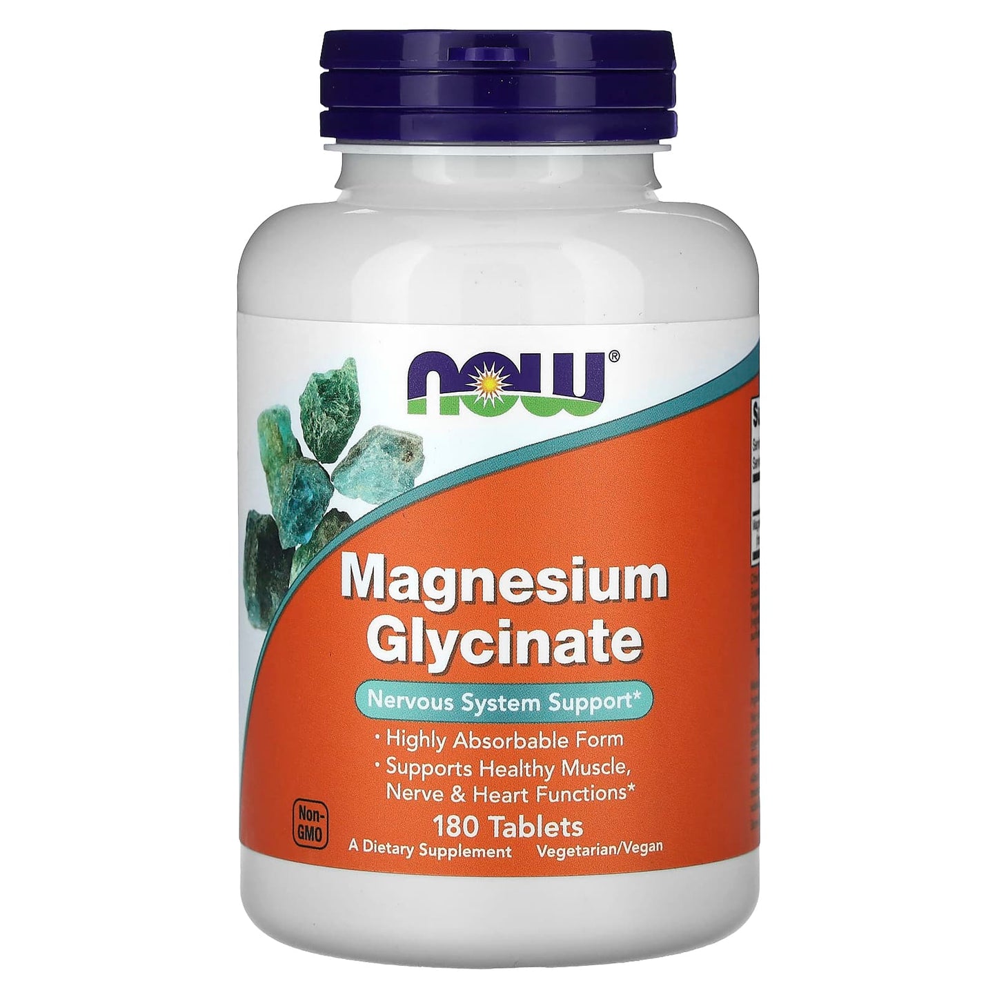 NOW Foods, Magnesium Glycinate, 180 Tablets (100 mg per Tablet) - Image 1
