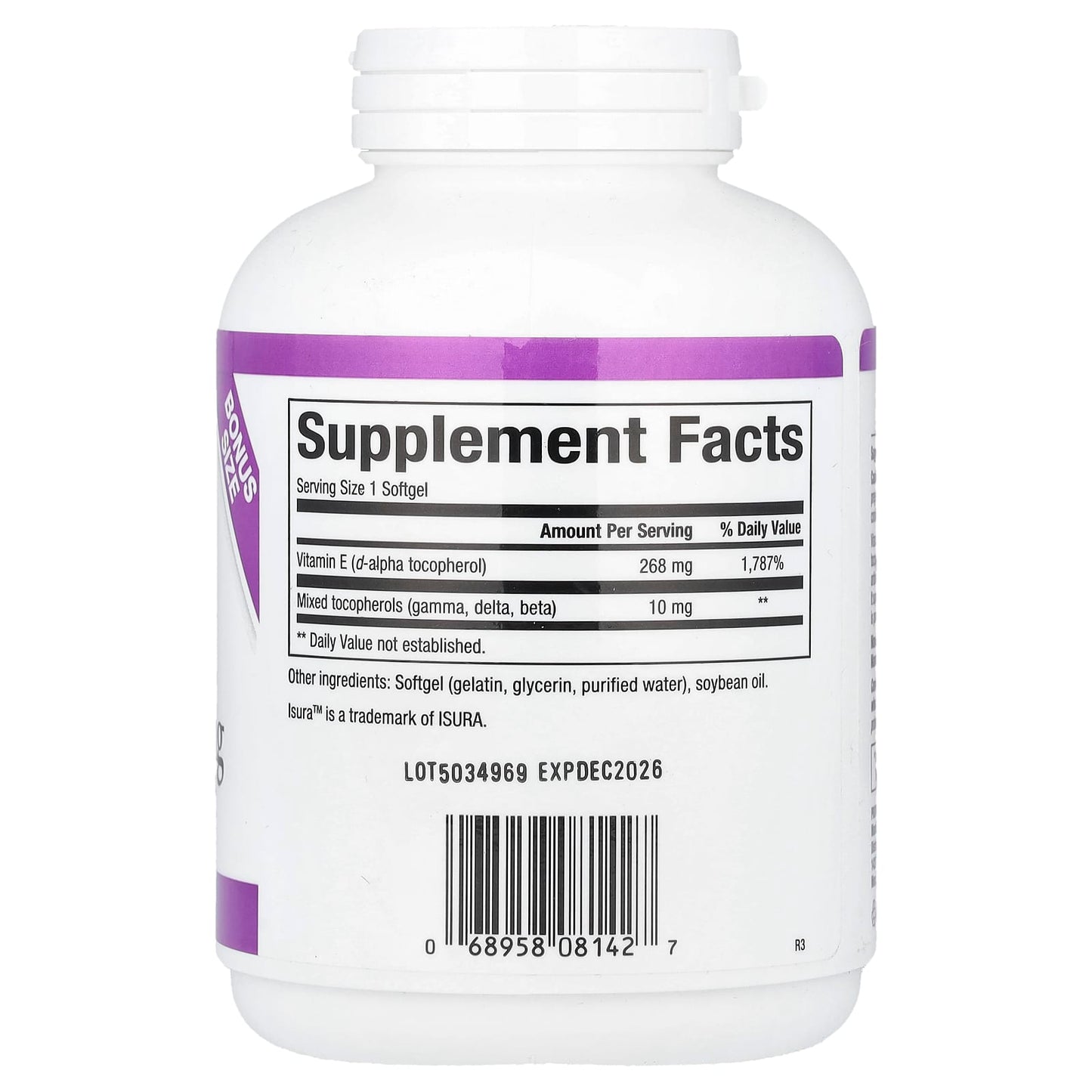 Natural Factors, Mixed Vitamin E, 268 mg (400 IU), 240 Softgels - Image 2