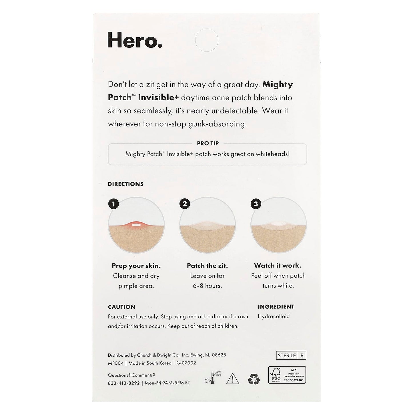 Hero Cosmetics, Mighty Patch Invisible+ Acne Treatment for Sensitive Skin - Image 2