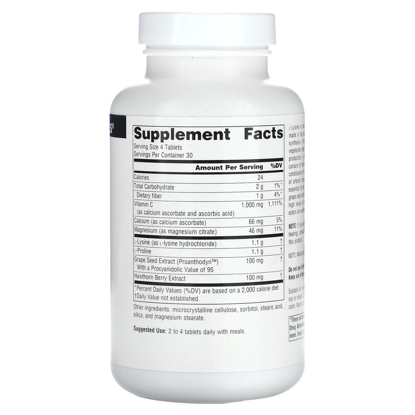 Source Naturals, Proline & L-Lysine, 550 mg, 120 Tablets - Image 2