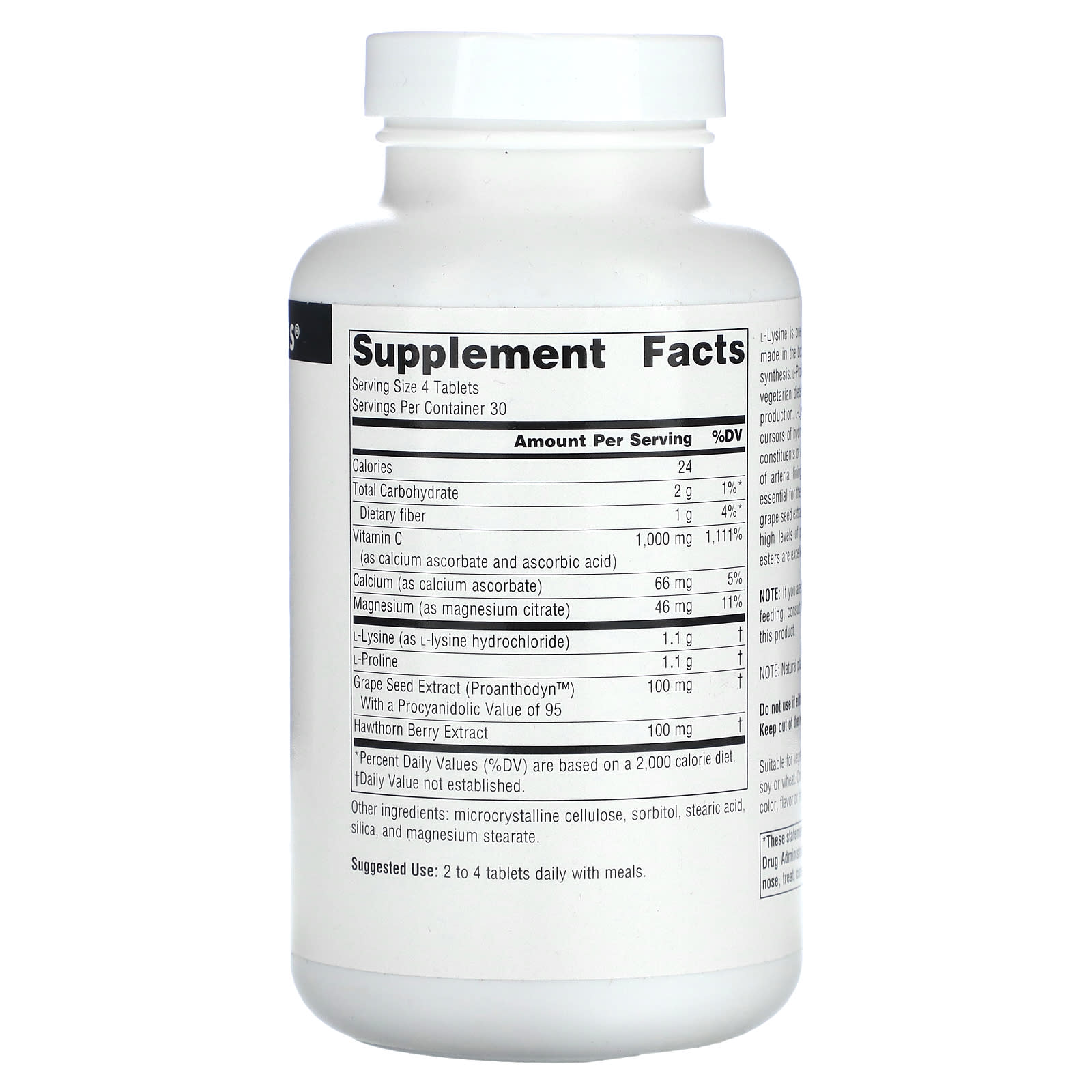 Source Naturals, Proline & L-Lysine, 550 mg, 120 Tablets - Image 2