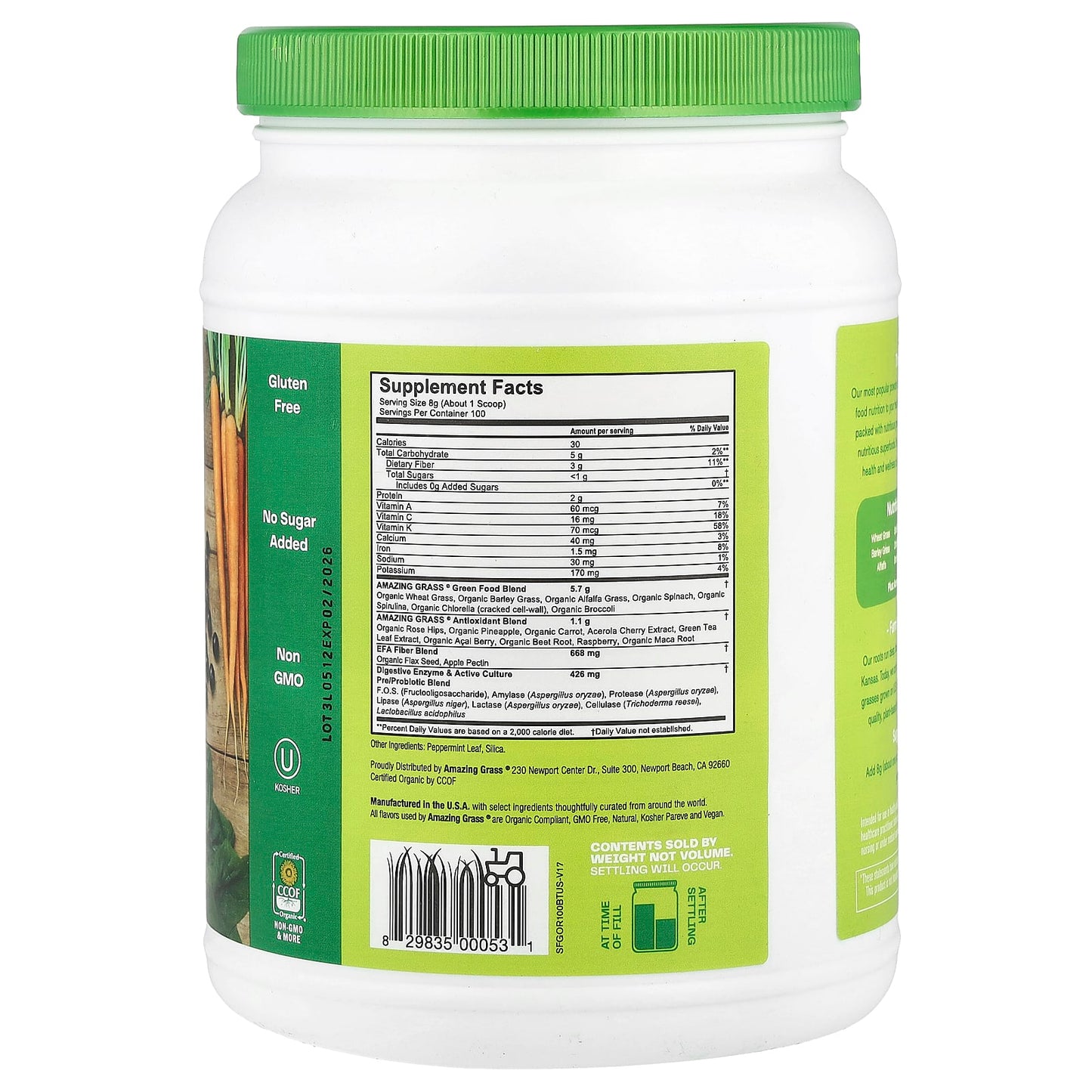 Amazing Grass Greens Blend Superfood Powder, 1.76 lb (800 g) - Image 2