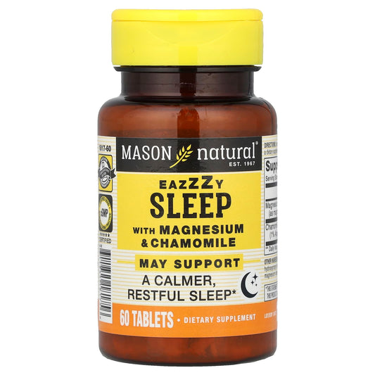 Mason Natural, Eazzzy Sleep, with Magnesium & Chamomile, 60 Tablets - Image 1