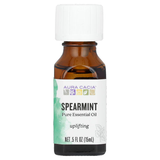 Aura Cacia Organic Spearmint Essential Oil for Mood Boosting & Relaxation - Image 1