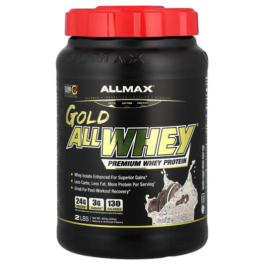 ALLMAX Gold AllWhey Premium Whey Protein Cookies & Cream 32 oz - Image 1