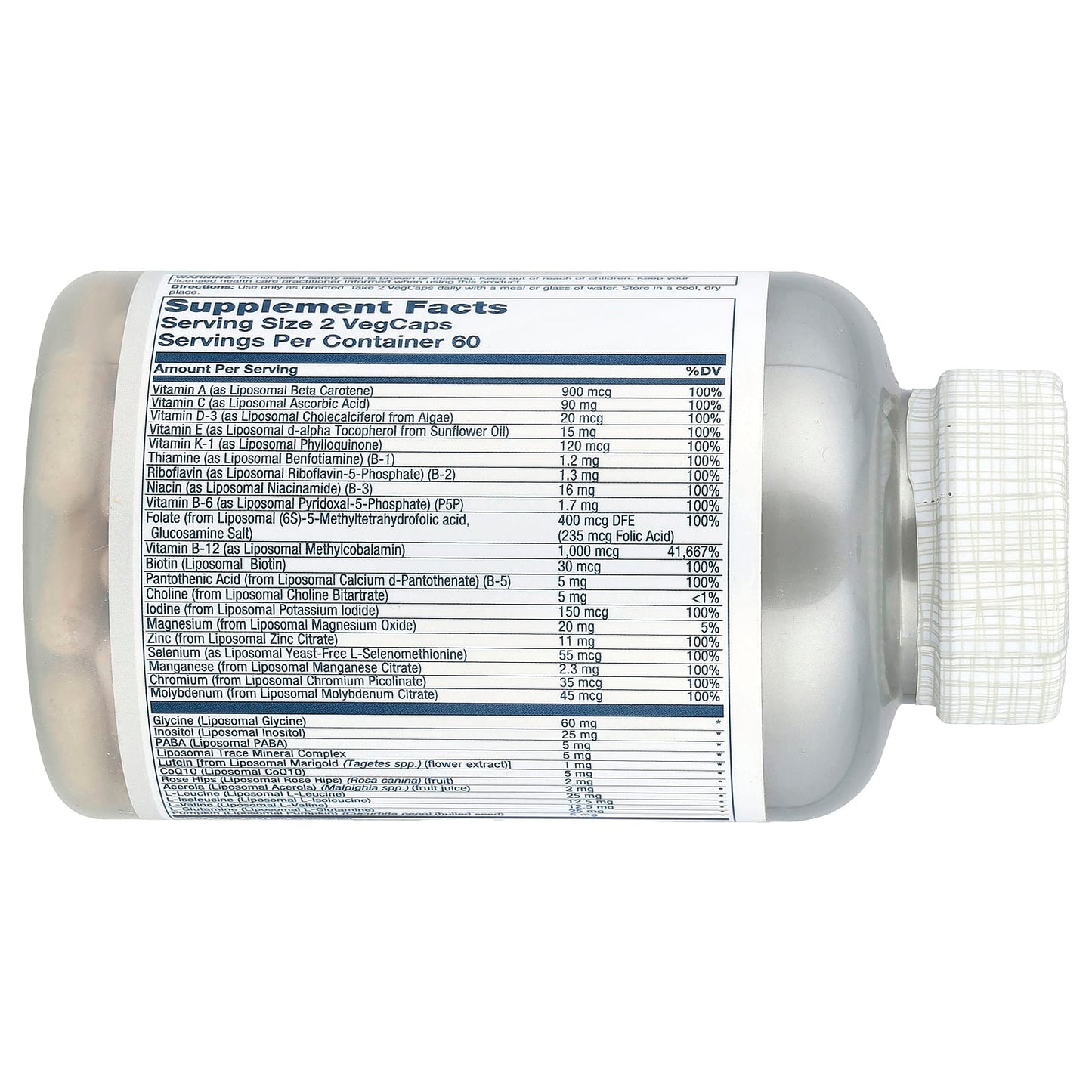 Solaray, Men's Liposomal Multivitamin, High Potency, 120 VegCaps - Image 2