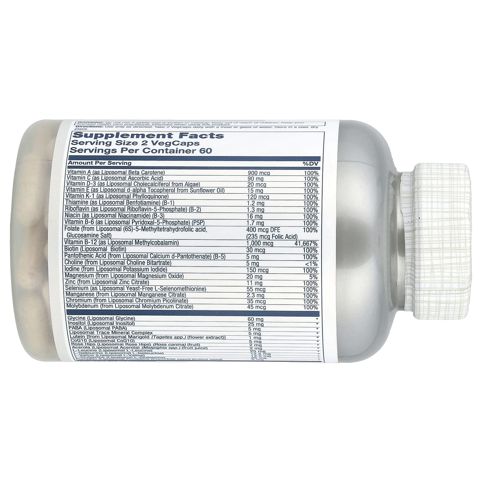 Solaray, Men's Liposomal Multivitamin, High Potency, 120 VegCaps - Image 2