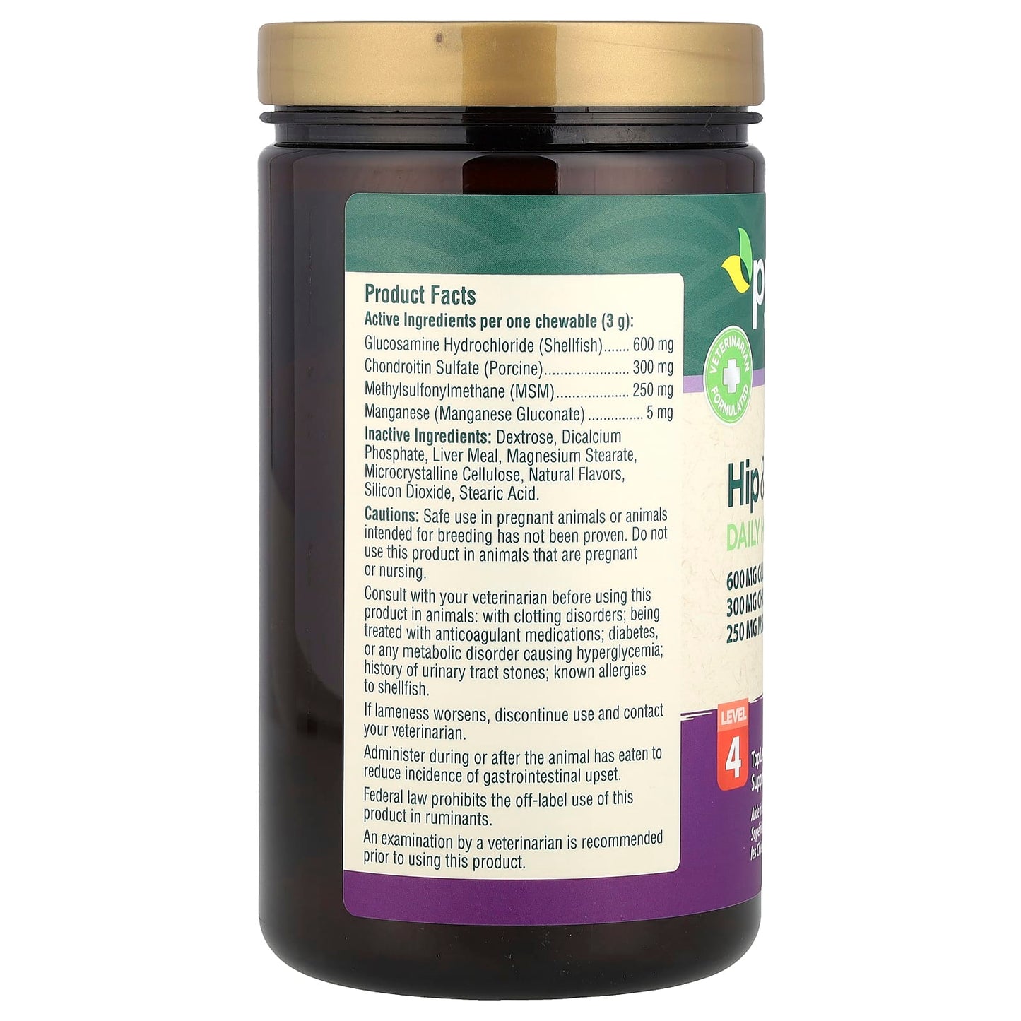 petnc NATURAL CARE, Hip & Joint Daily Health, Level 4, For Dogs, Liver, 150 Chewables - Image 2