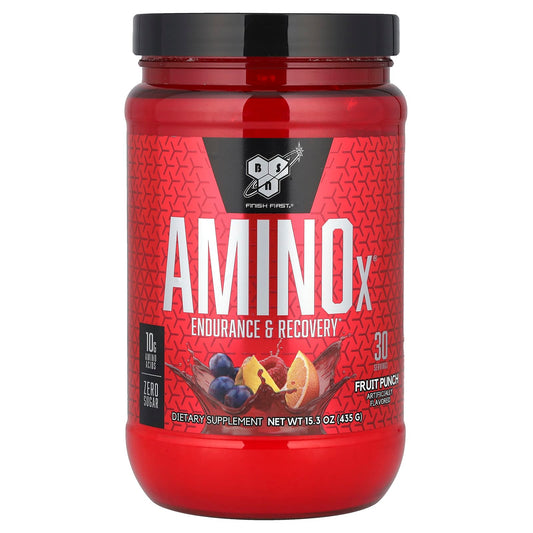 BSN AminoX Endurance Recovery Fruit Punch 15.3 oz Powder - Image 1