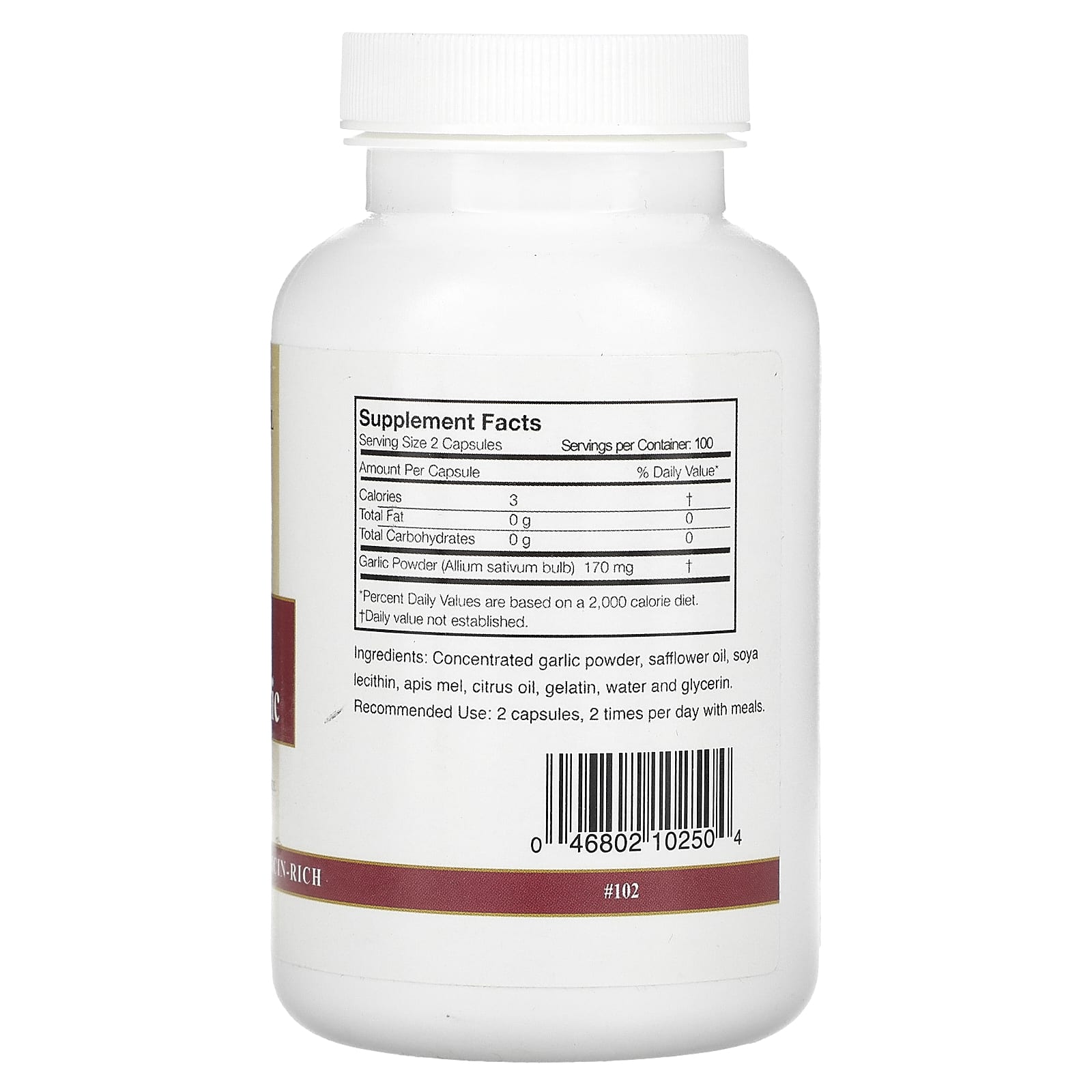 Optimize Cholesterol with Arizona Natural Odorless Garlic 200 Caps - Image 2