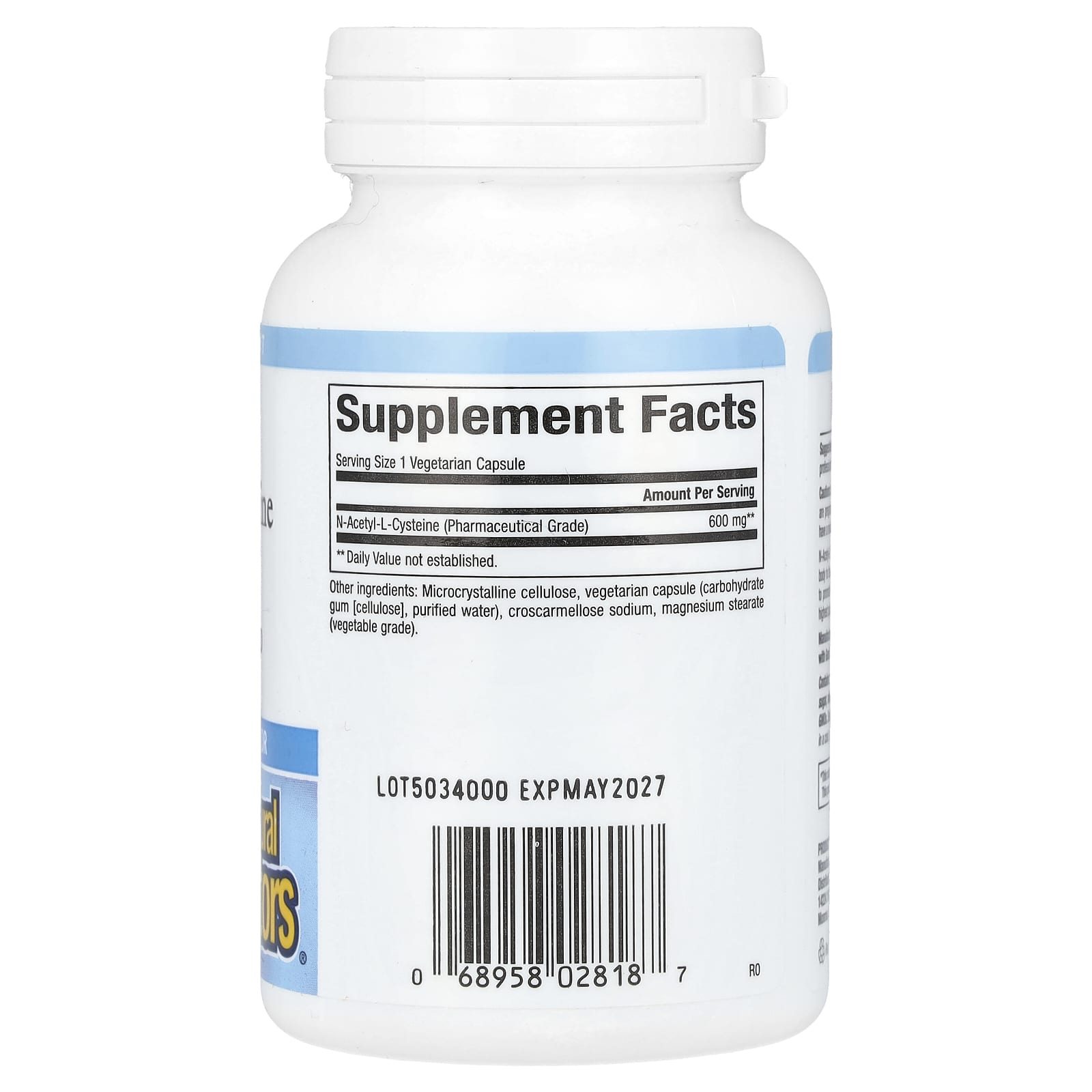 Natural Factors, NAC, N-Acetyl-L-Cysteine, 600 mg, 60 Vegetarian Capsules - Image 2